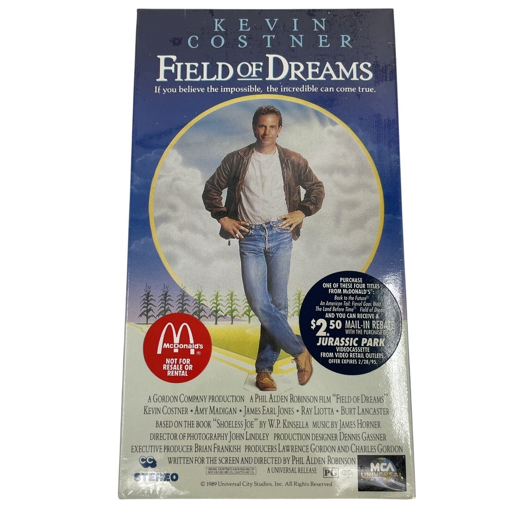 Field of Dreams VHS Kevin Costner McDonald's Promo Factory Sealed MCA 80884 PG